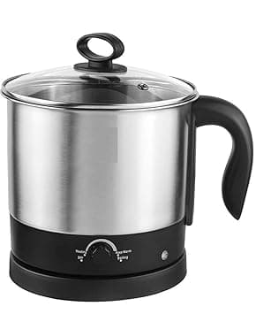 Ks Appliances Multipurpose Kettle 1.2 litres with Stainless Steel Body, used for boiling Water and milk, Tea, Coffee, Oats, Noodles, Soup etc. 600 Watt (Black & Silver)